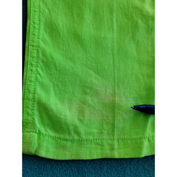 Lilly Pulitzer Taron Mid Rise Linen Pants Womens L Neon Green Drawstring Beach - Picture 12 of 14